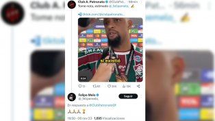 El tuit de Patronato que respondió Felipe Melo.