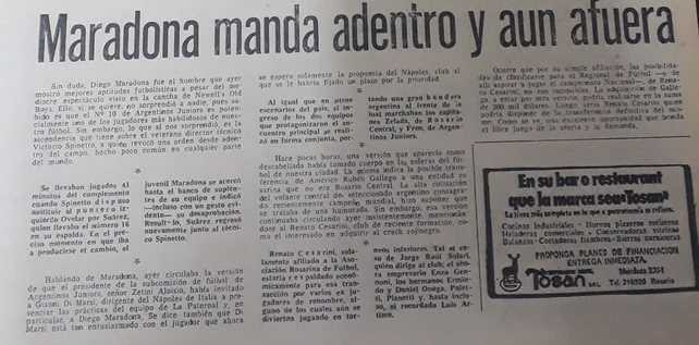 Recorte del Diario La Capital.