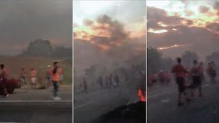 La barra de Independiente se enfrentó a manifestantes que realizaban un piquete.
