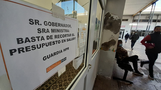 La protesta en el Hospital Provincial de Rosario. Sólo se atienden urgencias en Pediatría.&nbsp;