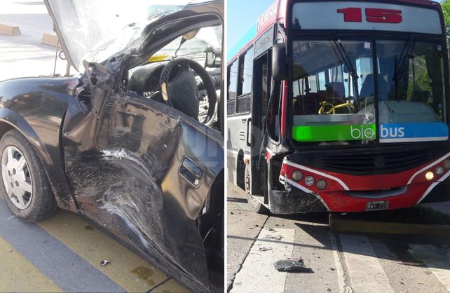 accidente entre un taxi y un colectivo en el Metrofé de Blas Parera.