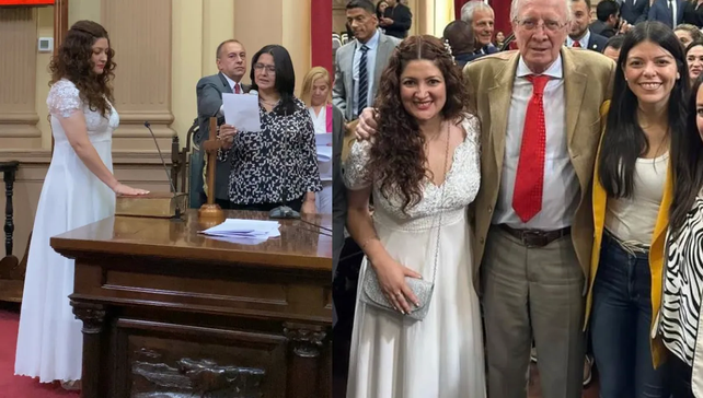 La diputada libertaria en la jura de los diputados provinciales