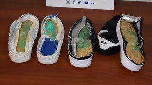 Otro modo de transportar cocaína: en zapatillas