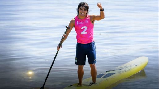 El rosarino Santino Basaldella se hizo de oro con una tabla y un remo
