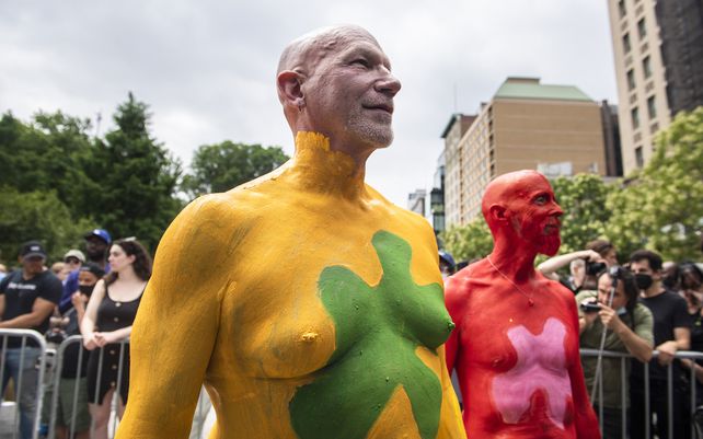 Las coloridas imágenes del Día anual de Body painting en Nueva York
