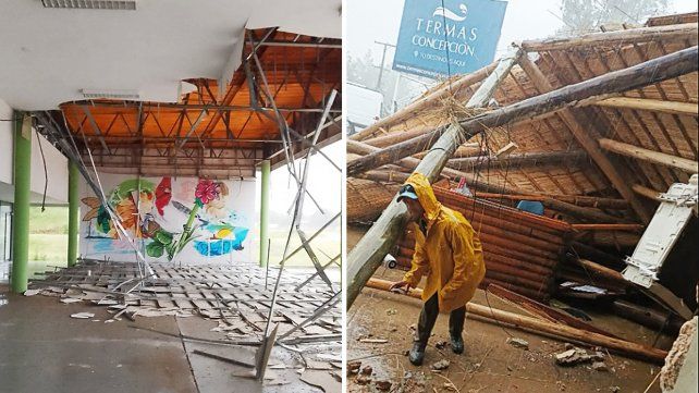 La tormenta de agua y ráfagas de viento se desató en la madrugada de este martes en Concepción del Uruguay causando voladuras de techos y caída de árboles. Fotos: La Pirámide