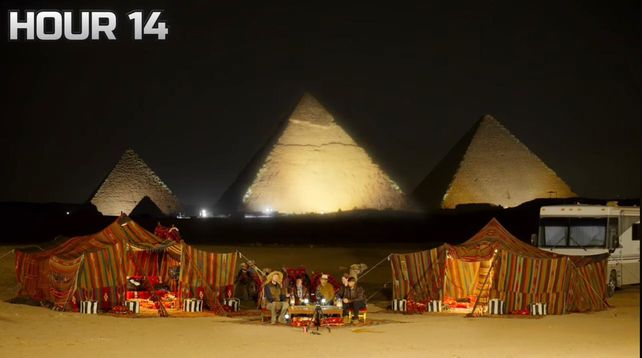 El campamento base donde Mr Beast y sus amigos durmieron en Egipto