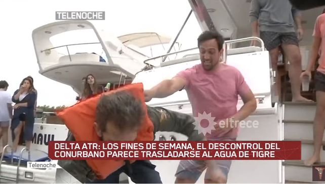 Martín Ciccioli terminó lesionado cuando lo arrojaron al río mientras hacía una nota en un yate