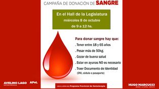 Jornada se donación de sangre en la Legislatura Provincial