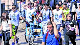 Peregrinos de todo el país caminaron hasta Luján