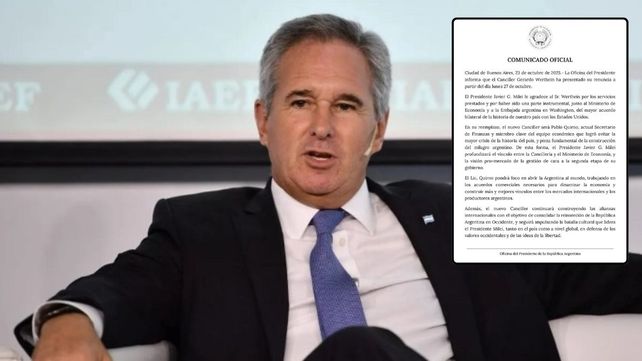 Pablo Quirno será el nuevo Canciller en reemplazo de Gerardo Werthein
