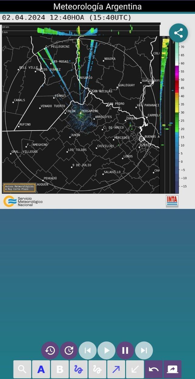Meteorología Argentina cuenta con las imágenes de radares que se encuentran también en la página del SMN.