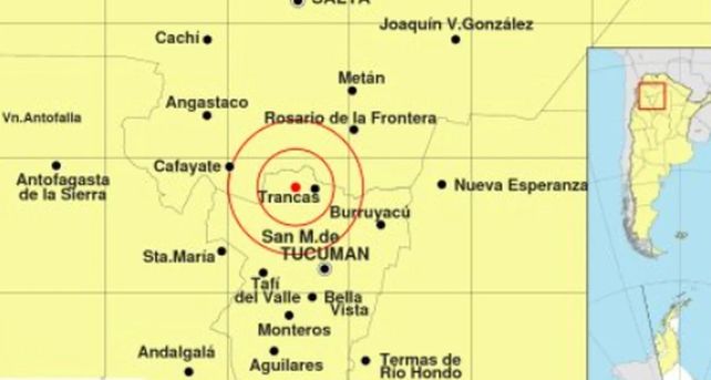 El temblor fue en el norte del departamento Trancas y Defensa Civil informó que no hubo víctimas ni se produjeron daños materiales.