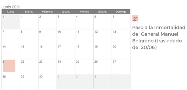 Aquí está, este es: el calendario de feriados para el 2021