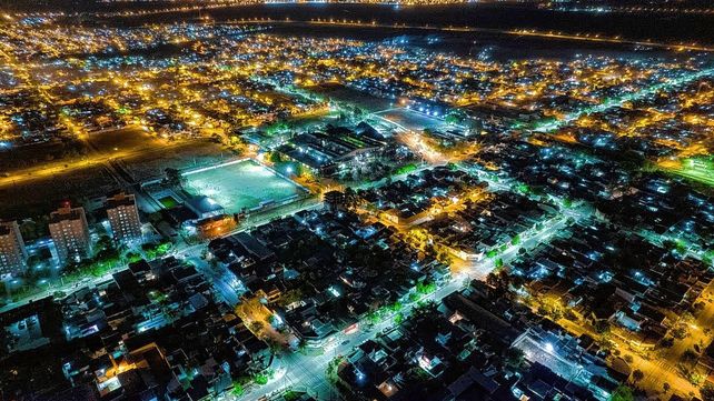 Trabajos de iluminación en la ciudad de Santa Fe