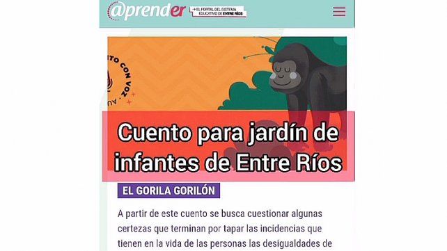 Eliminaron el El Gorila Gorilón del portal Aprender