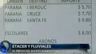 Aumentó el precio del boleto para viajar a Santa Fe- Paraná