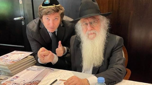 Milei recibió la bendición de una autoridad religiosa de la comunidad judía