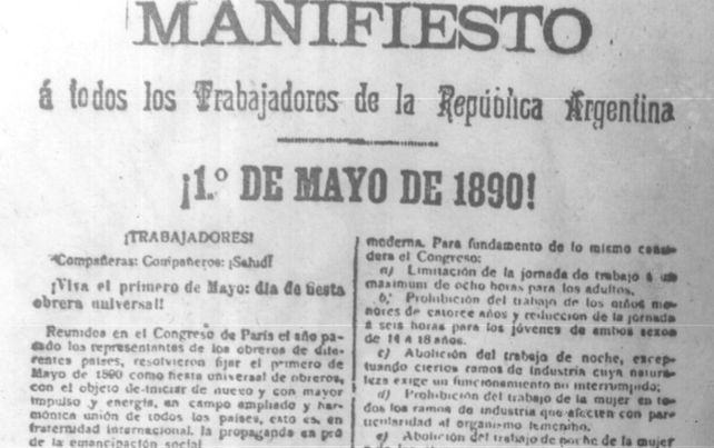 Manifiesto repartido en Rosario el 1º de Mayo de 1890.