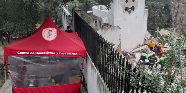 Derrumbe en zona norte: búsqueda contrarreloj de una tercera persona atrapada bajo escombros