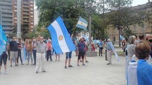 En la ciudad también hubo una marcha contra el Gobierno Nacional