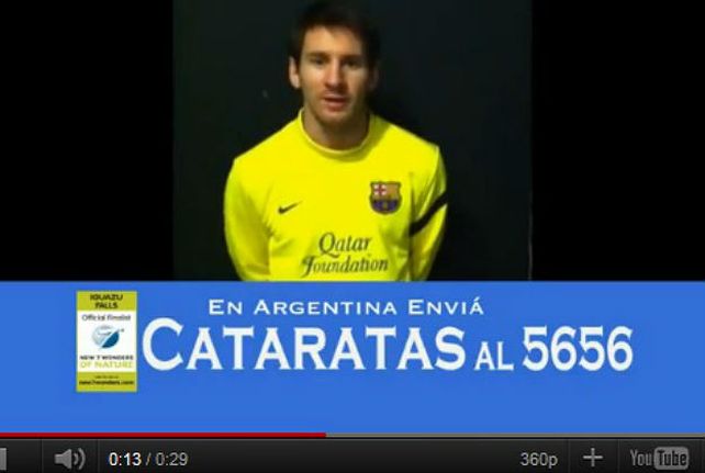El apoyo de Messi para las Cataratas
