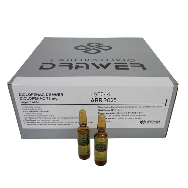 Imagen ilustrativa: Diclofenac Drawer / Diclofenac Sódico 75 mg/3 ml