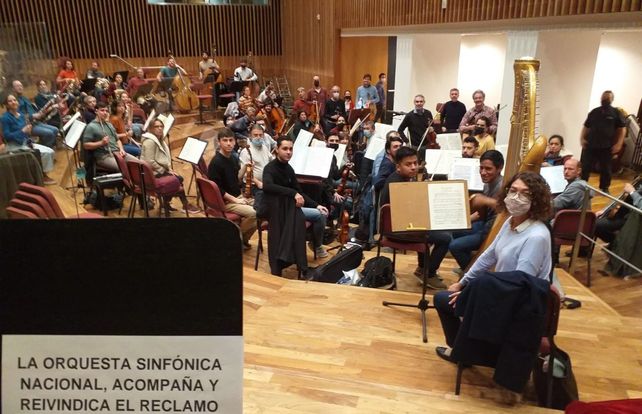 La Sinfónica Nacional dio su respaldo al reclamo laboral de los músicos locales