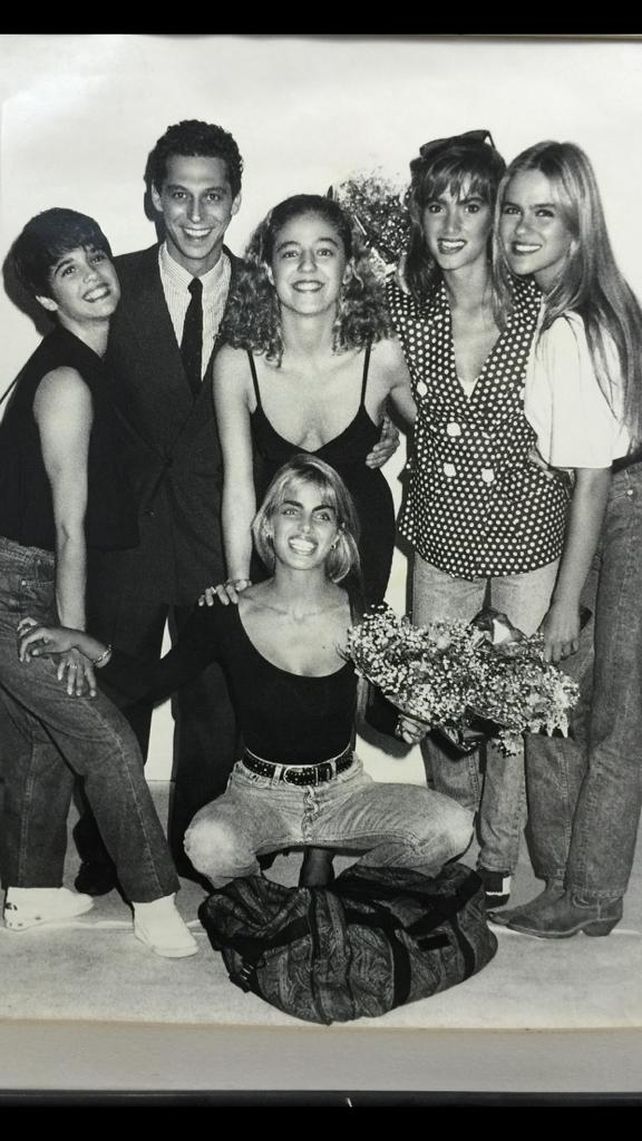 En los años 90, Federico y Andrea con las grandes modelos del momento.