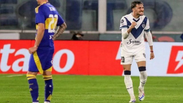 Pizzini celebra el gol de Vélez ante Boca en Córdoba