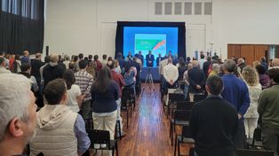 El Auditorio “Patricio Diez” de la Sociedad Rural de Reconquista durante la Expo Carnes 2024.&nbsp;