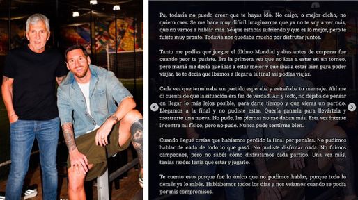 Messi le escribió una sentida carta a su padre: Te amo Pa