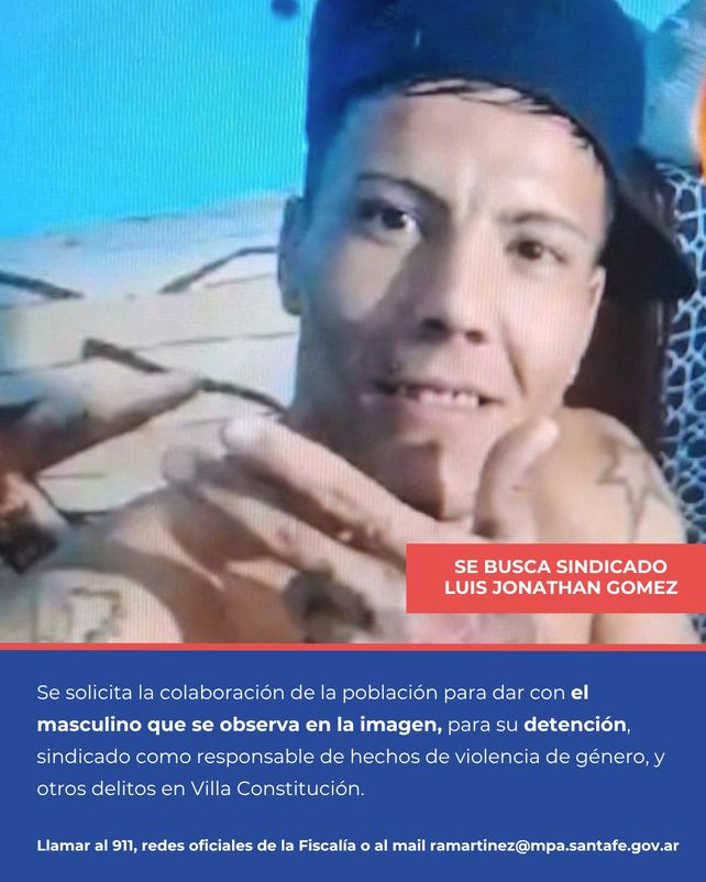 Pedido de captura: buscan a un hombre acusado de agredir a su expareja en Villa Constitución