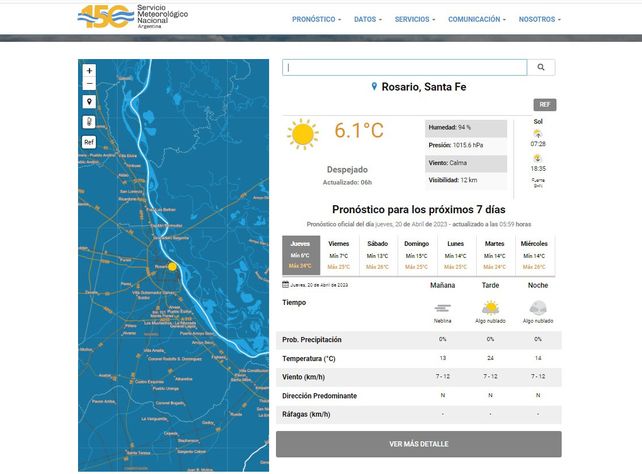 El tiempo en Rosario: jueves con una mañana fría y una tarde que pinta agradable