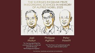 Premio Nobel de Economía 2025 fue otorgado a Joel Mokyr, Philippe Aghion y Peter Howitt