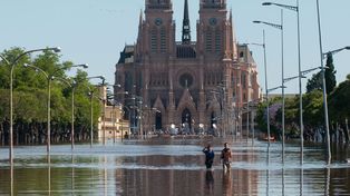 El río Luján creció hasta inundar la Basílica