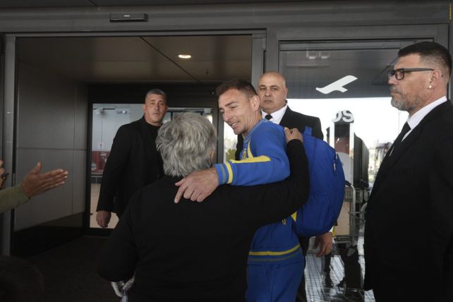 Marco Ruben fue uno de los más requeridos por los hincas de Central en el aeropuerto de Fisherton.