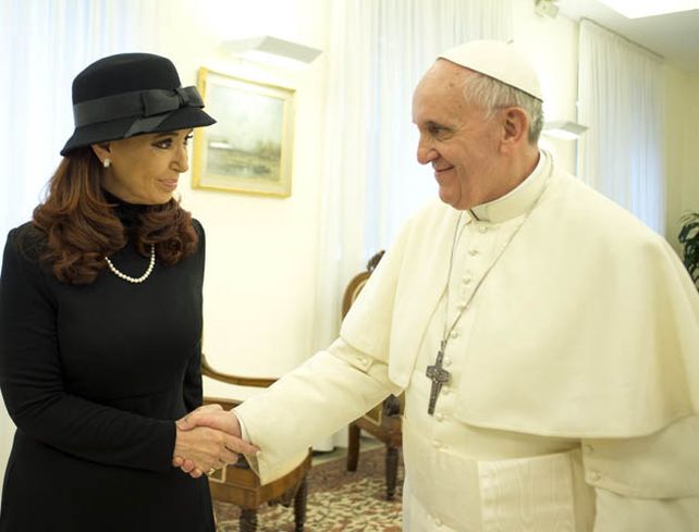 La mandataria se reunió hoy con el Papa.